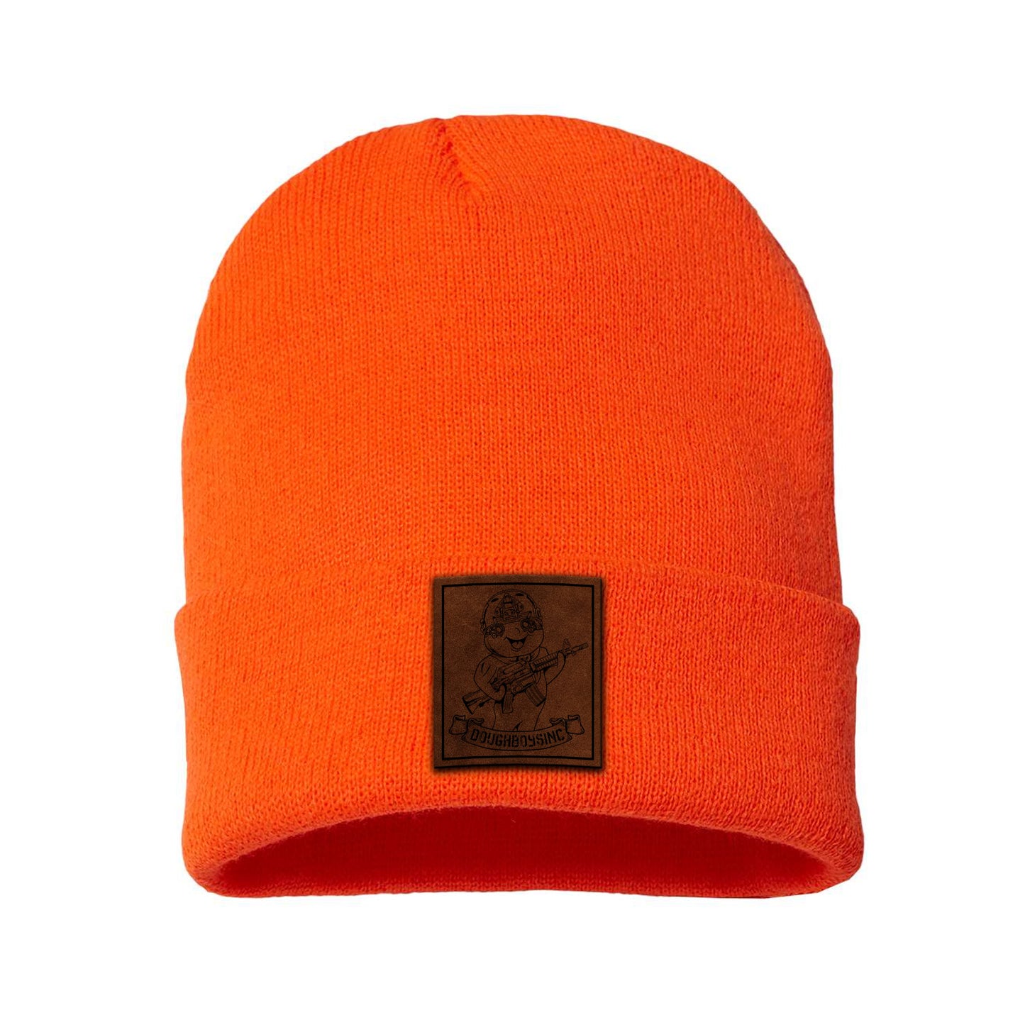 DoughBoys Leather Patch Cuff Beanie