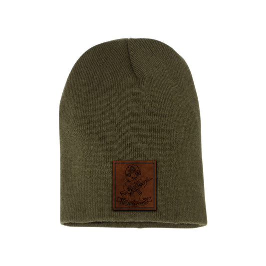 DoughBoys Leather Patch Beanie